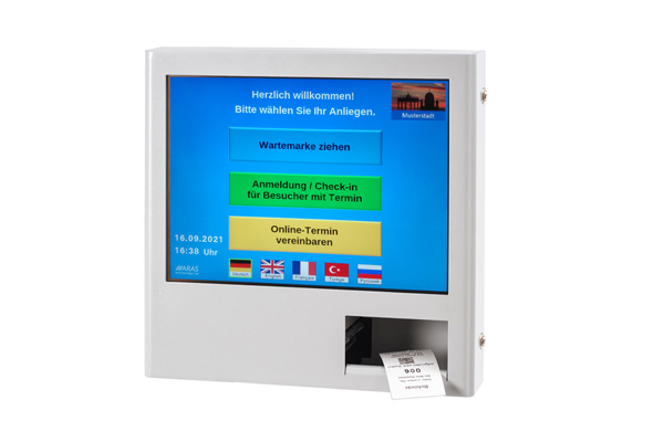 Touch-Kiosksystem mit Wartemarke